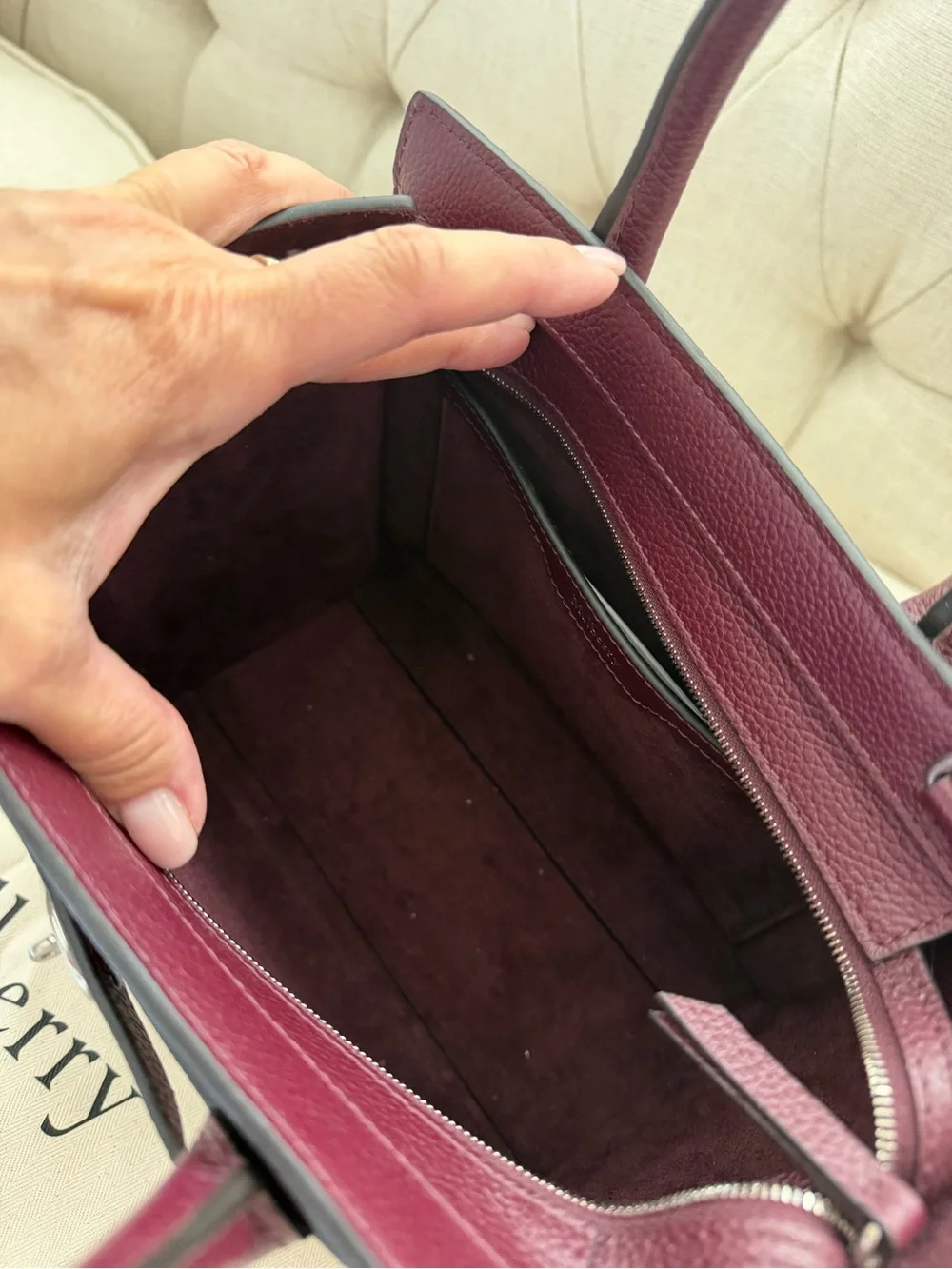 Mulberry Mini Zipped Bayswater - oxblood color